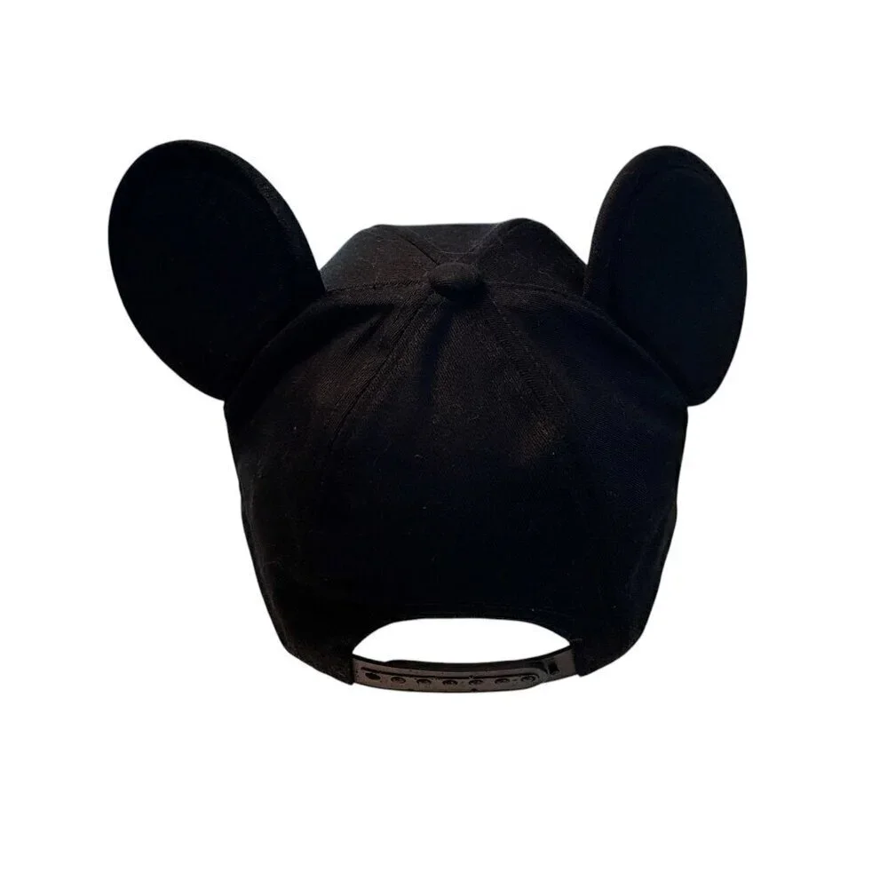 Mickey Mouse Ears Hat By Disney For Kids Snapback Black & Red Cotton Adjustable